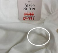 DEFECT | Rianne Ruched Midi Dress in White in S DEFECT | Rianne Ruched Midi Dress in White in S