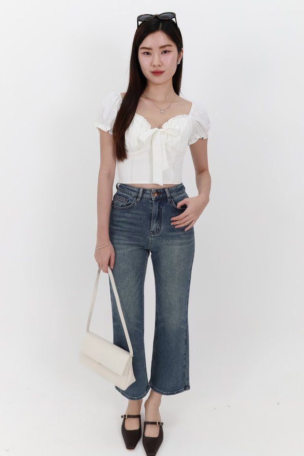 Solla Straight Cut Denim Jeans in Dark Wash ( Petite Length )