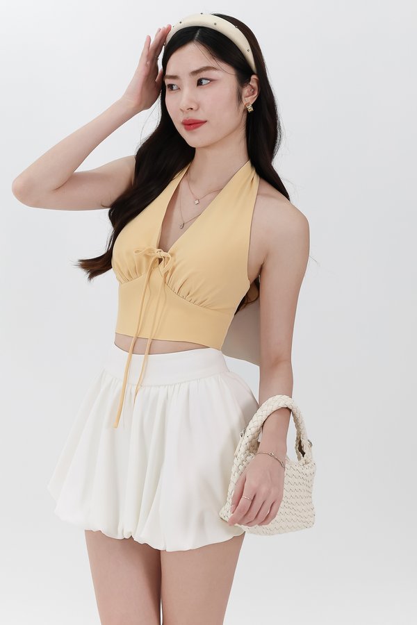 DEFECT | Trea Tie Front Top in Canary Yellow in S