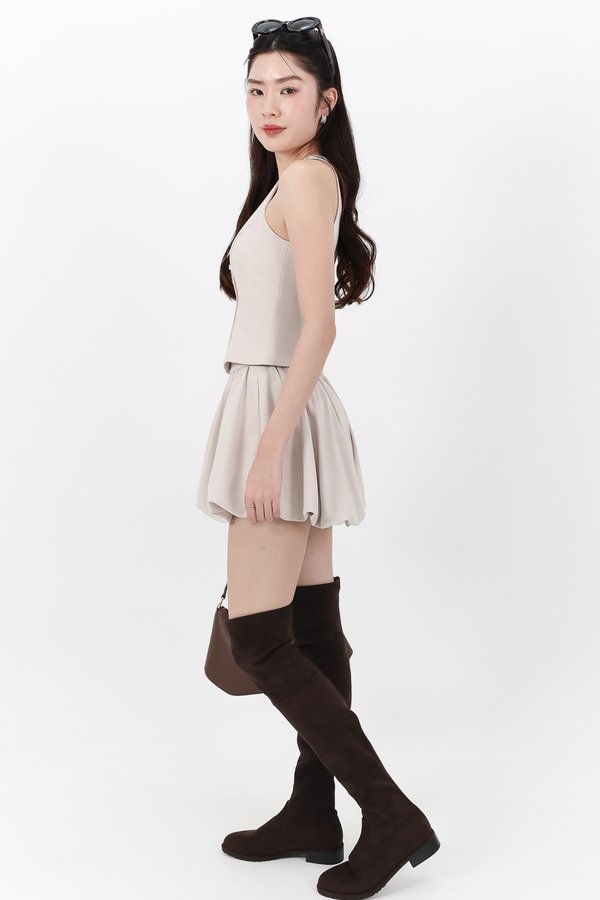 DEFECT | Clarie Co-ord Button Top in Greige in M