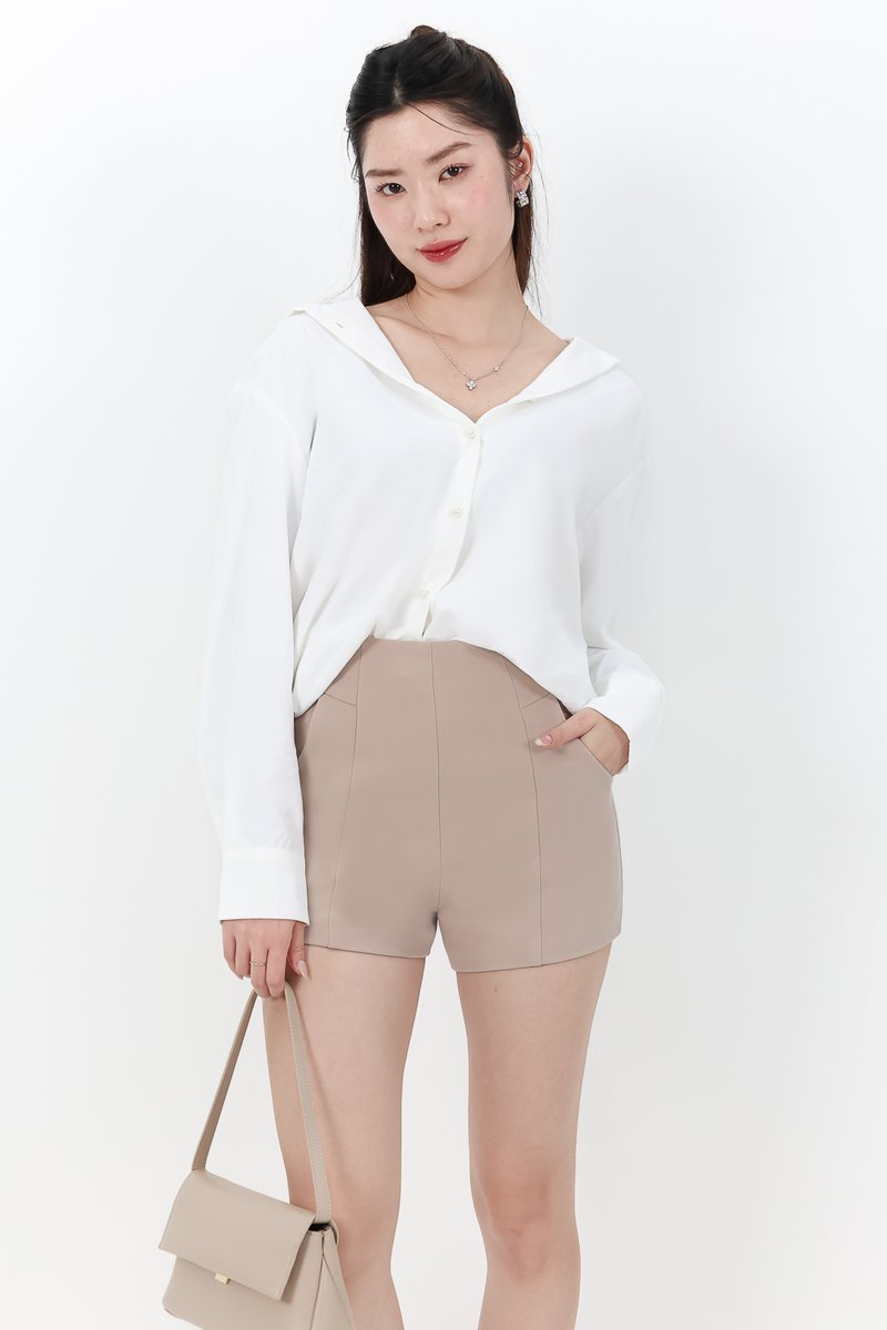 Kaline Highwaist Shorts V2 in Light Brown Kaline Highwaist Shorts V2 in Light Brown