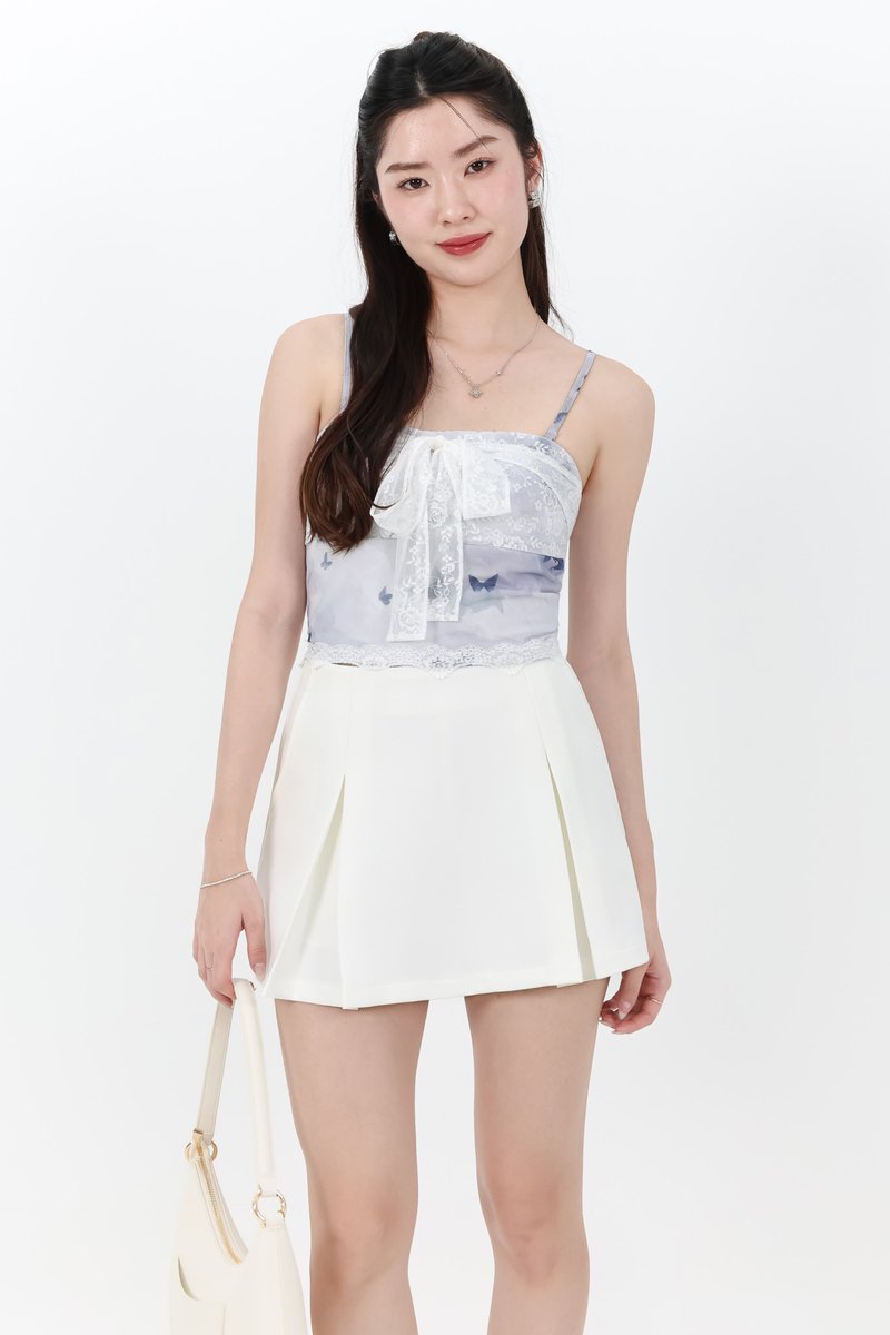 Lola Lace Printed Tube Top in Dark Blue