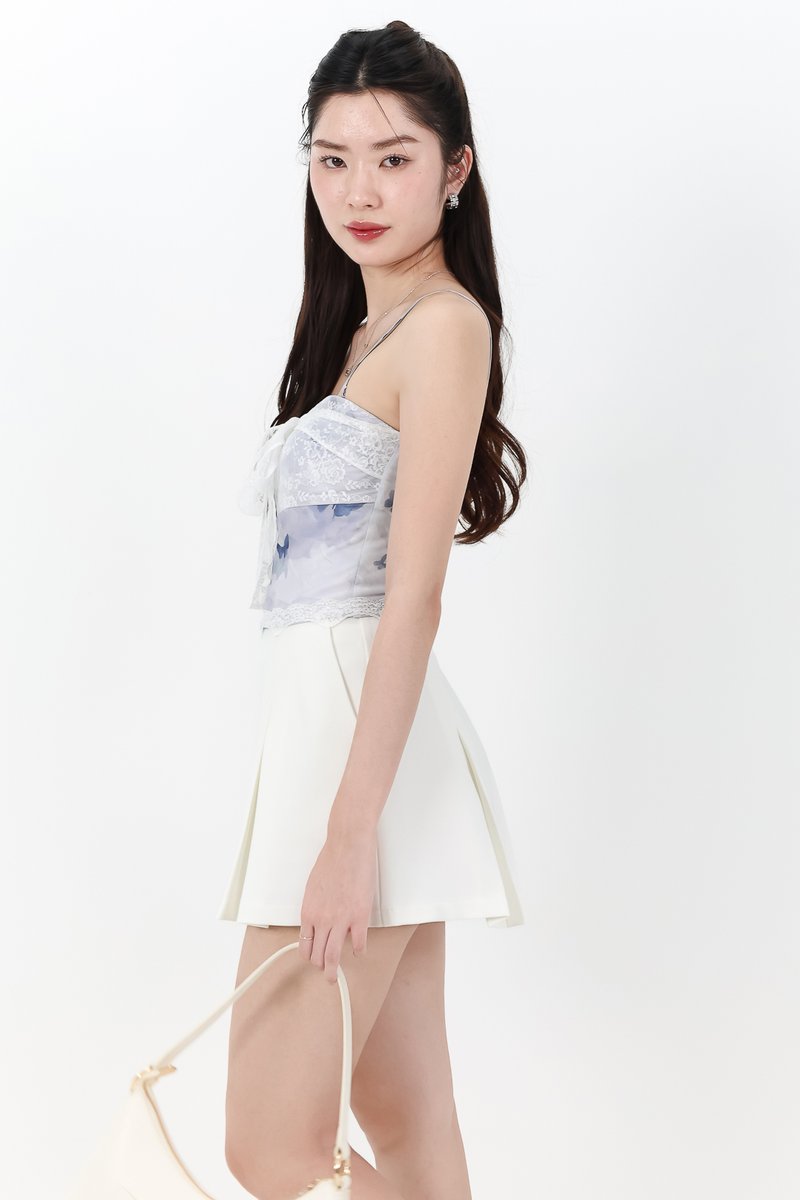 Lola Lace Printed Tube Top in Dark Blue