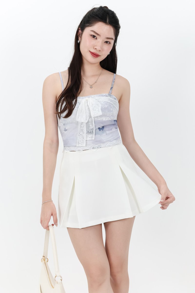 Lola Lace Printed Tube Top in Dark Blue