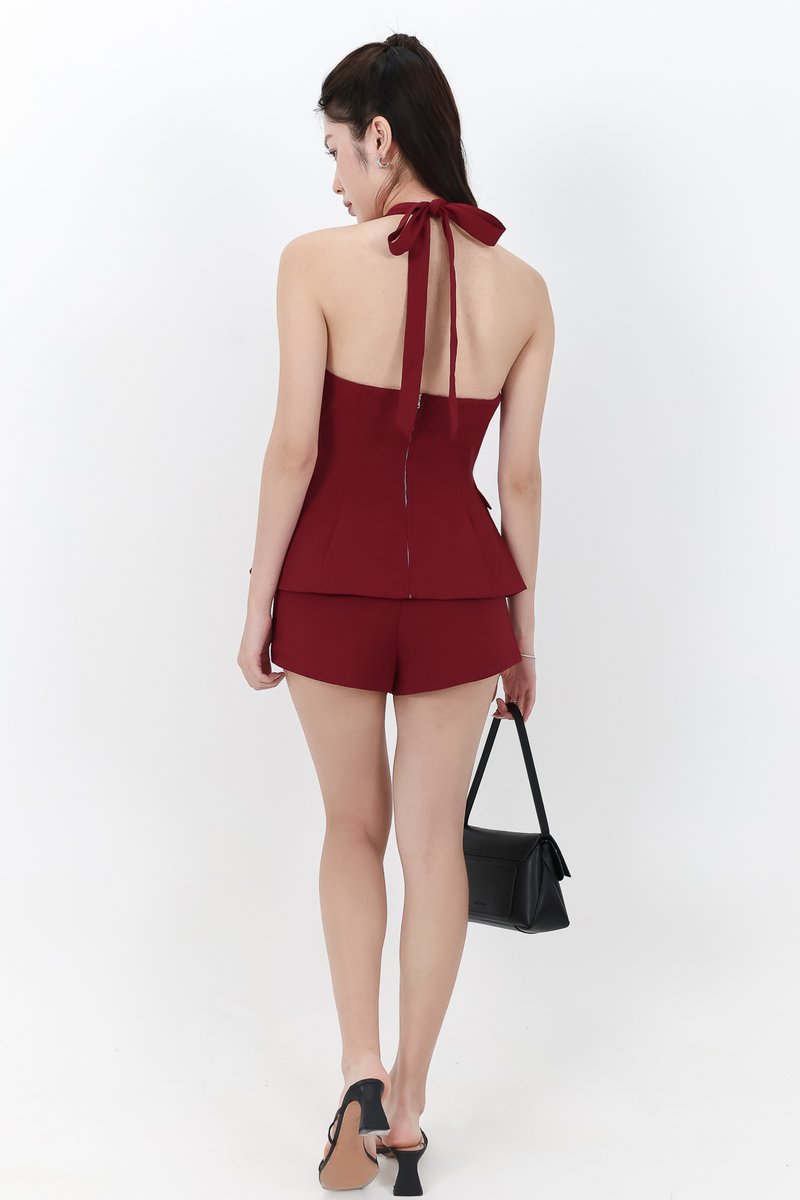 RESTOCKS | Cleef Co-ord Set in Dark Red