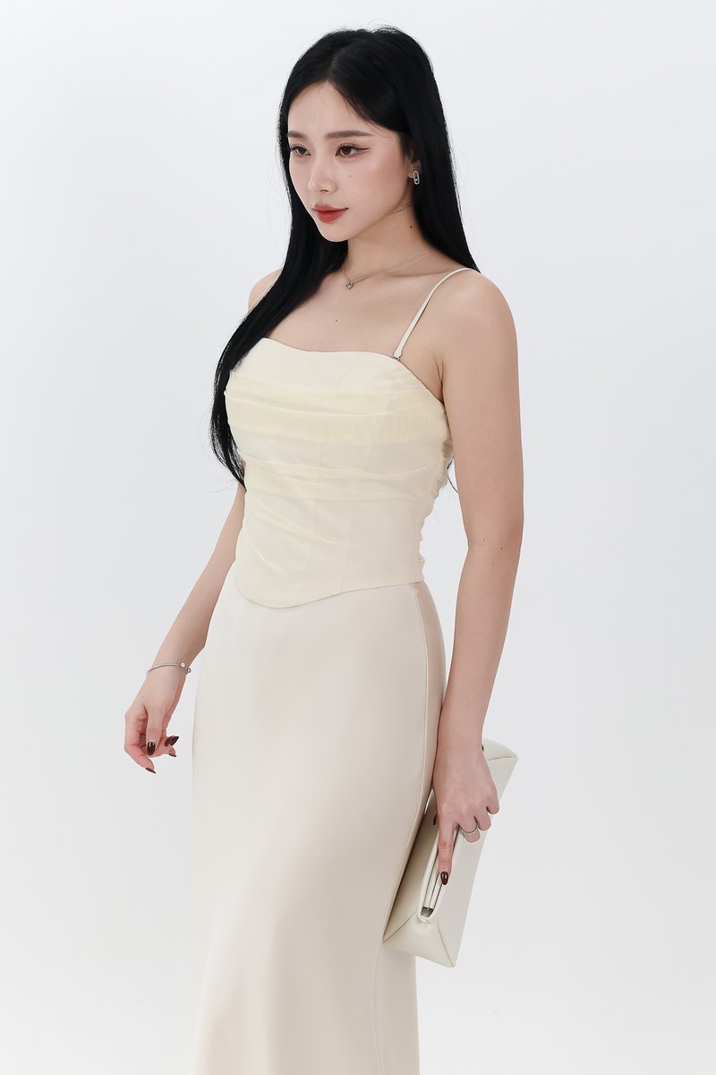 RESTOCKS | Chelsea Co-ord Mesh Top in Pale Yellow