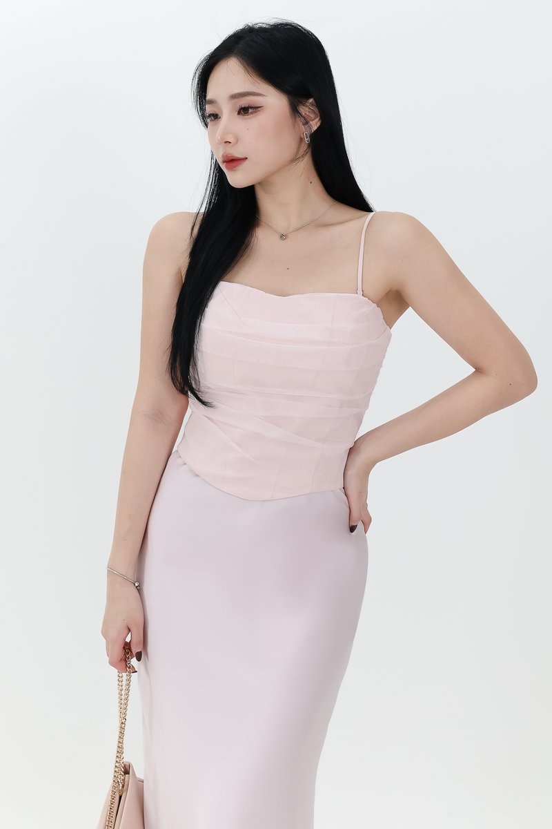 RESTOCKS | Chelsea Co-ord Mesh Top in Light Pink