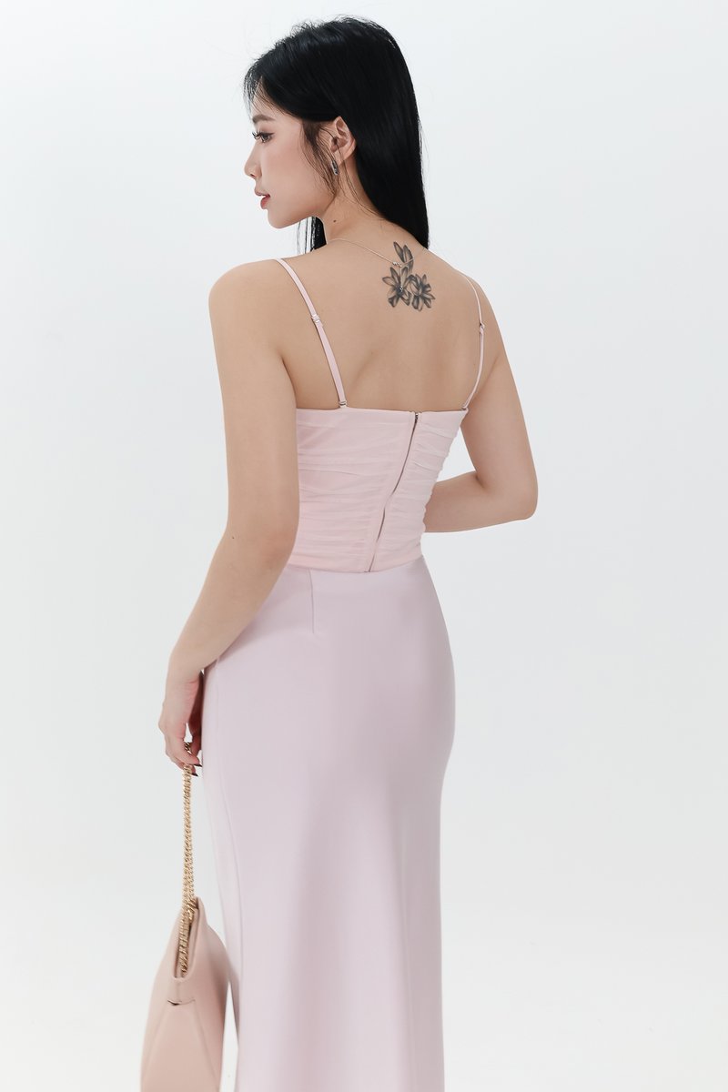 RESTOCKS | Chelsea Co-ord Mesh Top in Light Pink