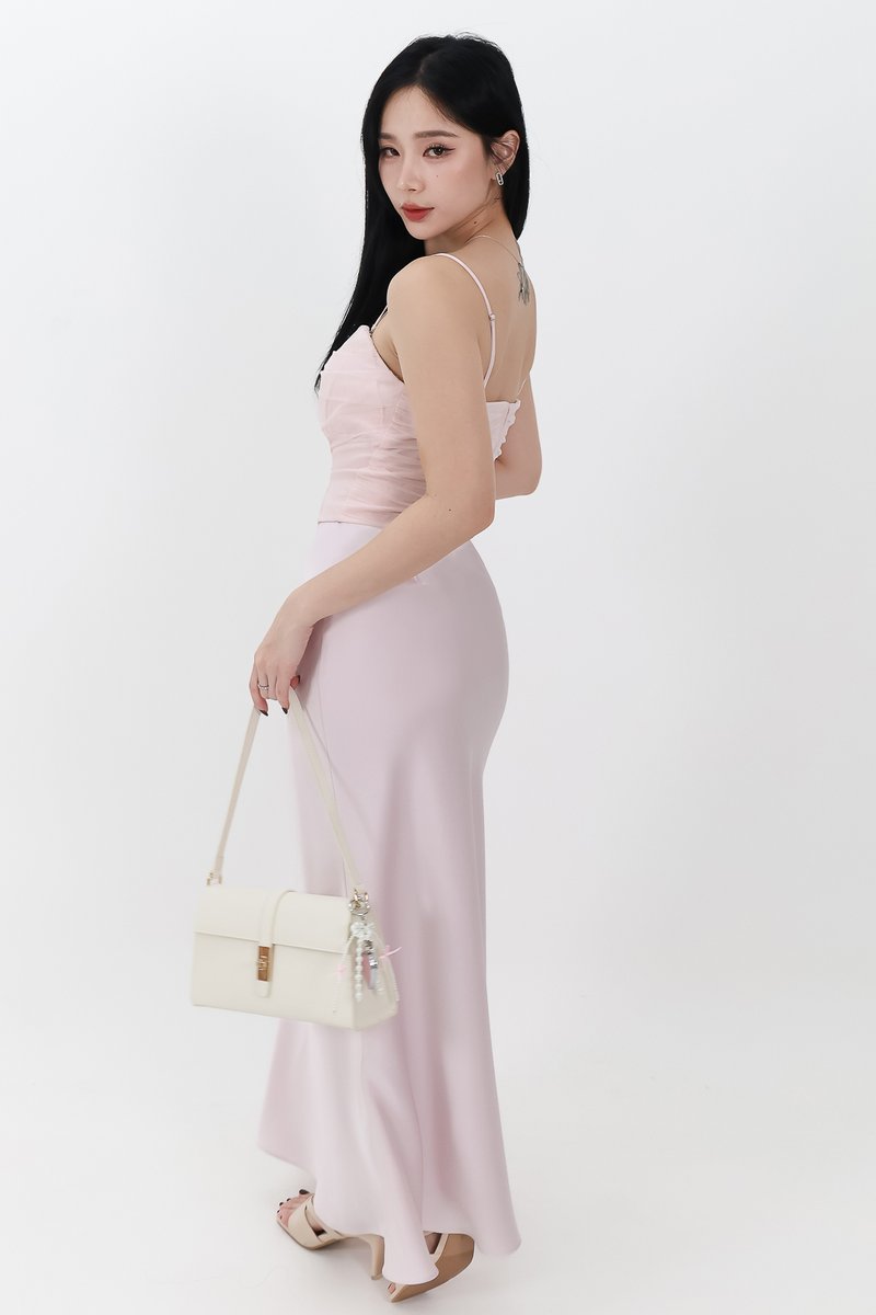 RESTOCKS | Chelsea Co-ord Satin Skirt in Lilac Pink ( Regular Length )