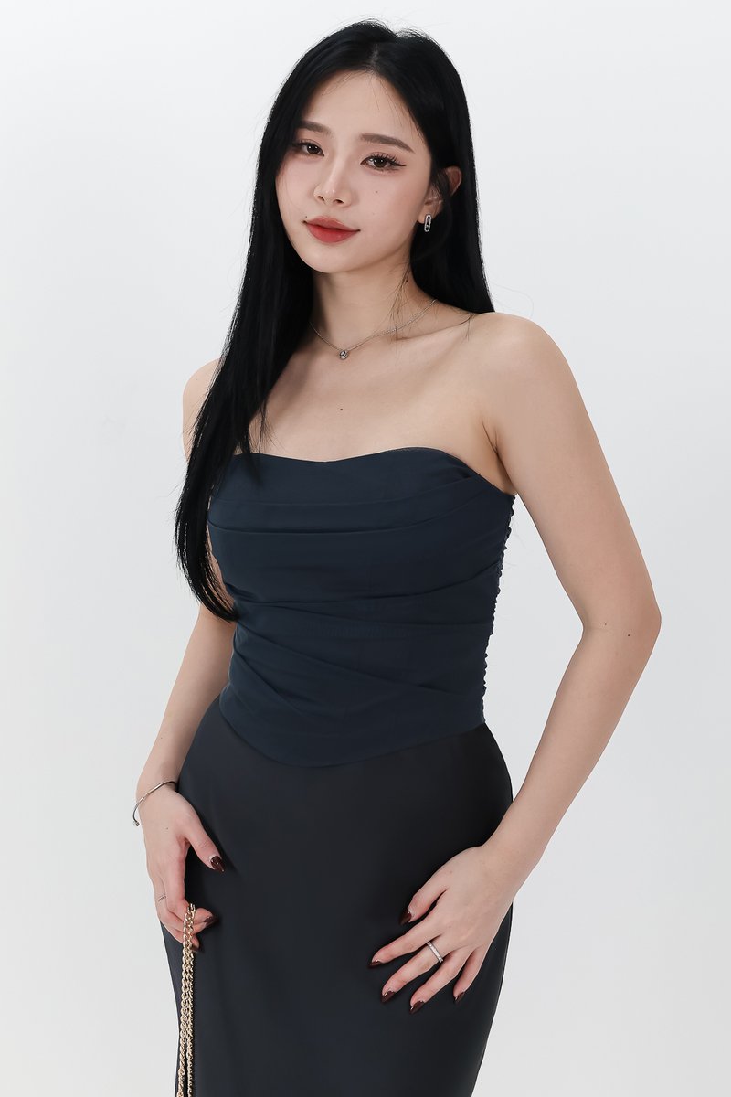 DEFECT | Chelsea Co-ord Mesh Top in Midnight Steel in XL DEFECT | Chelsea Co-ord Mesh Top in Midnight Steel in XL