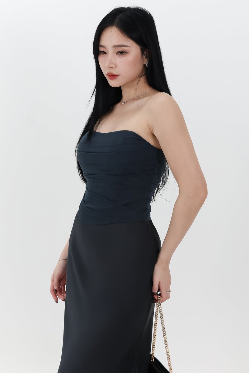 RESTOCKS | Chelsea Co-ord Mesh Top in Midnight Steel