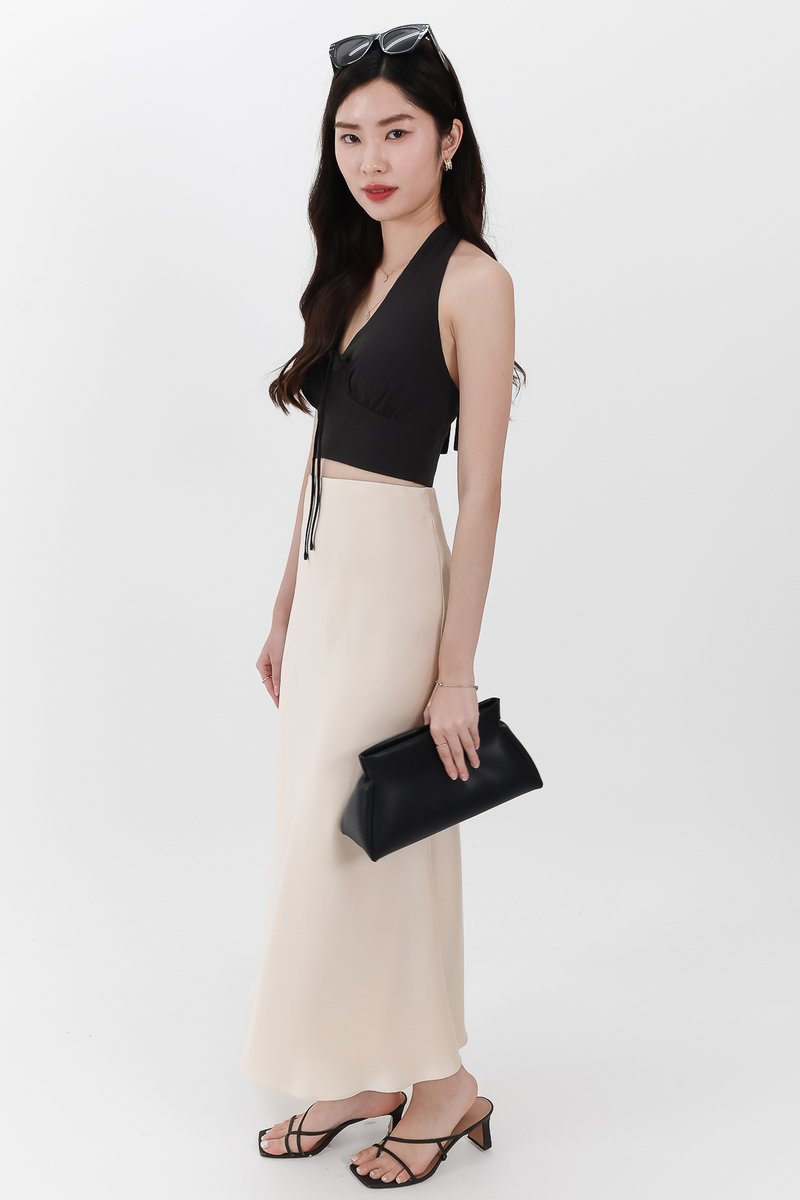 Trea Tie Front Top in Black