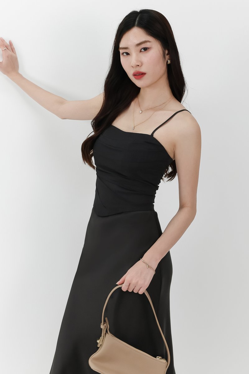 Chelsea Co-ord Mesh Top in Black