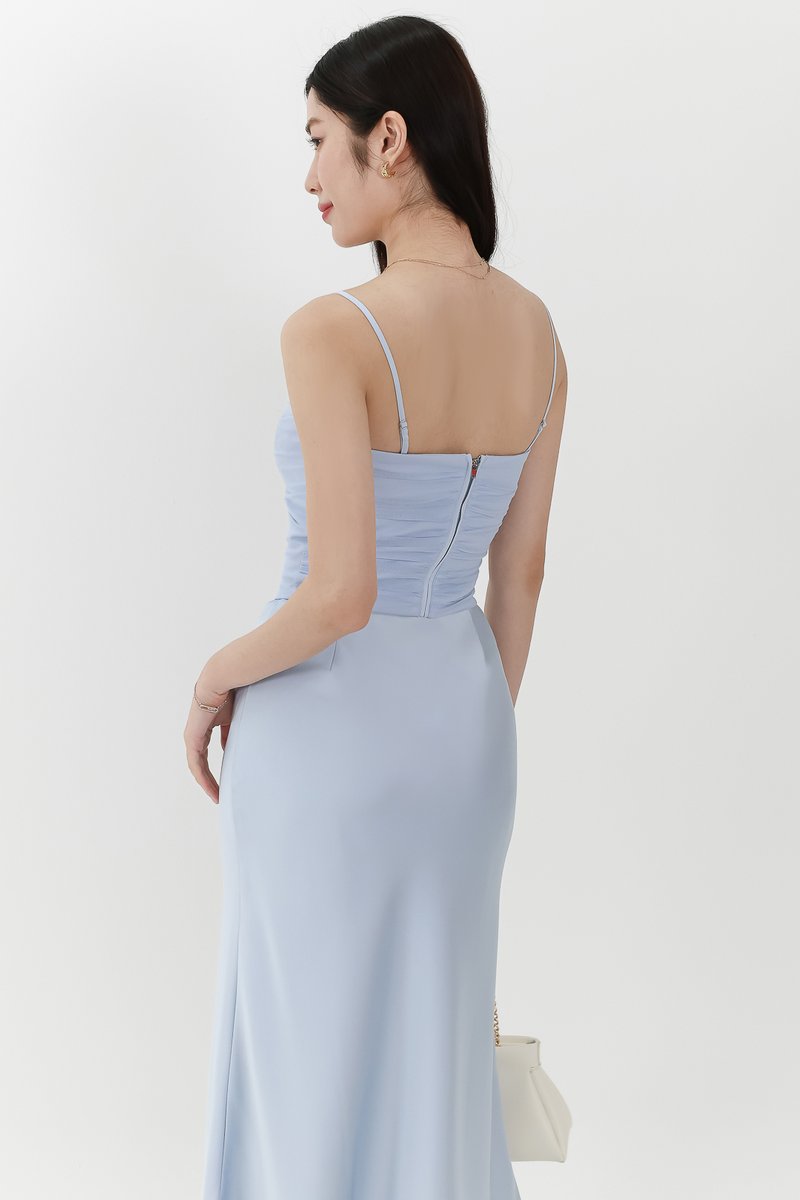 Chelsea Co-ord Mesh Top in Light Blue