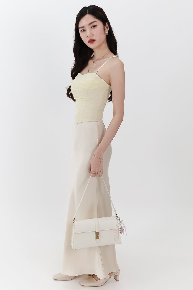 RESTOCKS | Chelsea Co-ord Mesh Top in Pale Yellow