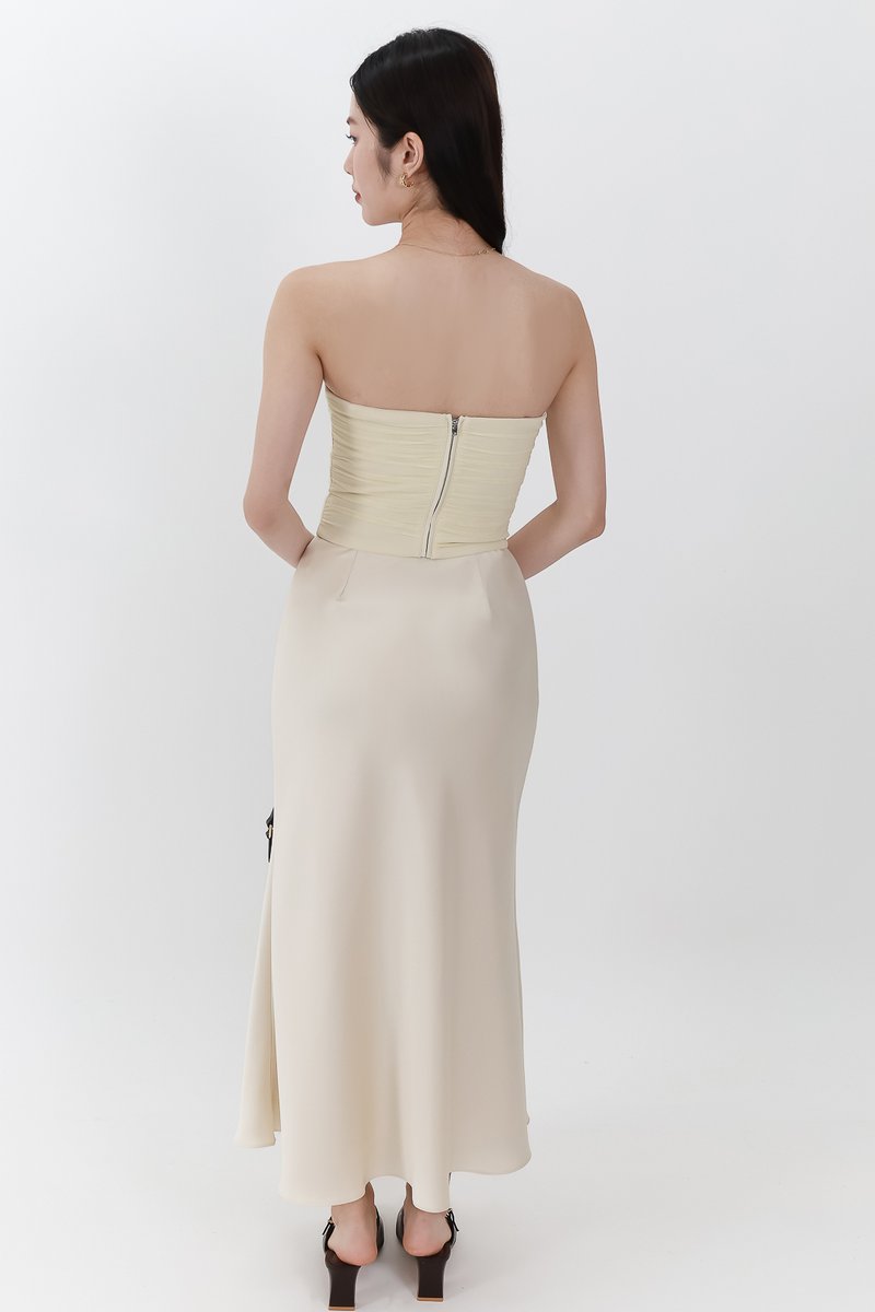 RESTOCKS | Chelsea Co-ord Satin Skirt in Champagne ( Petite Length )