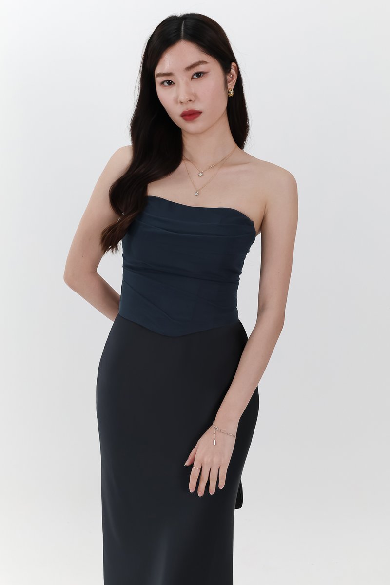 DEFECT | Chelsea Co-ord Mesh Top in Midnight Steel in XL DEFECT | Chelsea Co-ord Mesh Top in Midnight Steel in XL