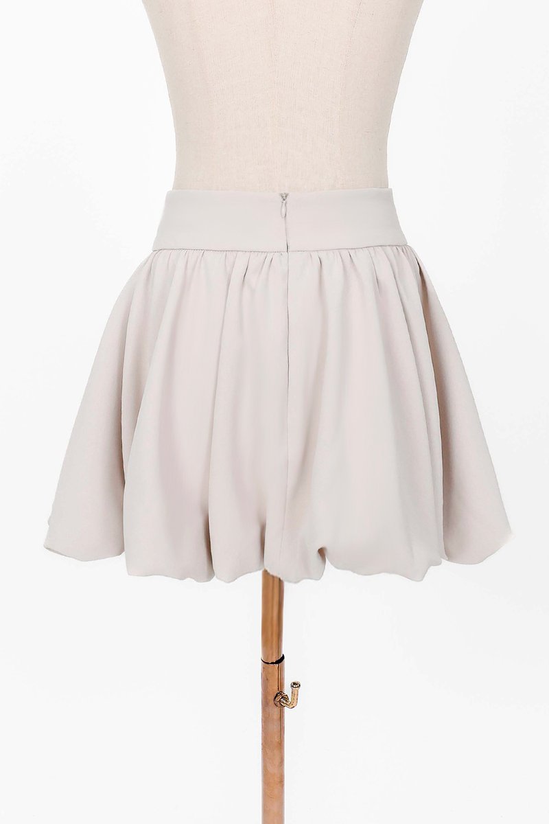 Clarie Co-ord Bubble Skorts V2 in Greige