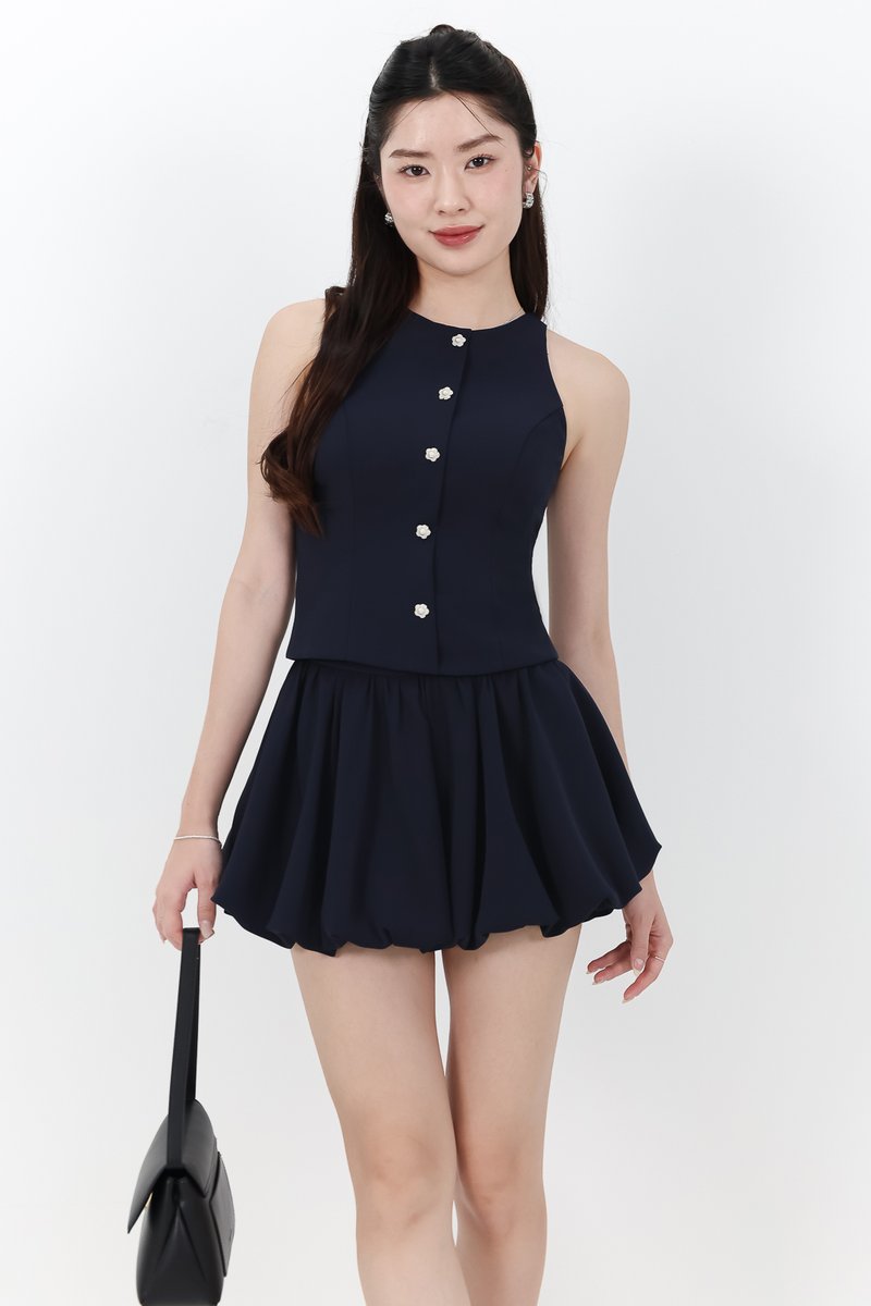 RESTOCKS | Clarie Co-ord Button Top in Midnight RESTOCKS | Clarie Co-ord Button Top in Midnight