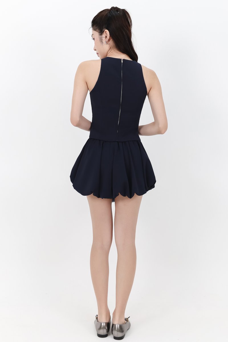 RESTOCKS | Clarie Co-ord Bubble Skorts V2 in Midnight RESTOCKS | Clarie Co-ord Bubble Skorts V2 in Midnight