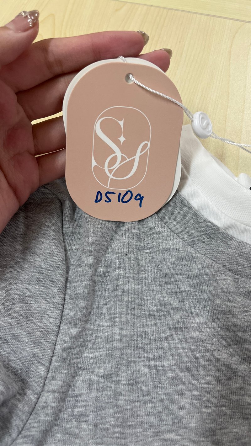 DEFECT | Chiara Co-ord Layered Sleeve Top in Light Grey in S