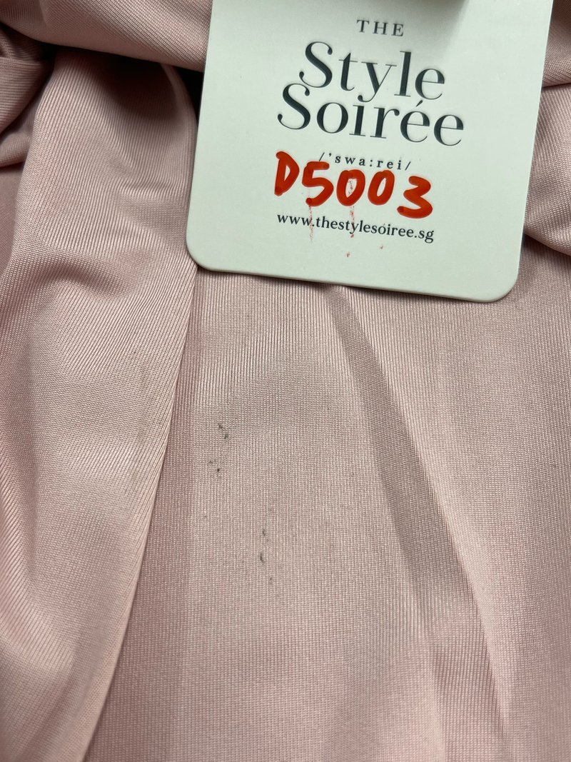 DEFECT | Petrinne Padded Ruched Midaxi V3 in Light Pink in XL