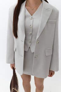 Cassandra Co-ord Blazer in Light Soft Grey Cassandra Co-ord Blazer in Light Soft Grey