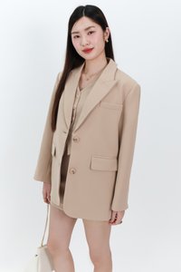 Cassandra Co-ord Blazer in Light Camel Brown