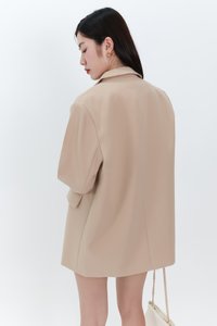 Cassandra Co-ord Blazer in Light Camel Brown