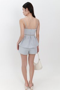 Coco Co-ord Panelled Shorts in Light Blue