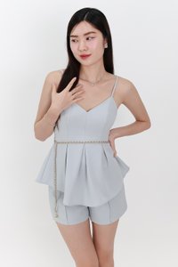 Coco Co-ord Peplum Top in Light Blue