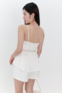 Coco Co-ord Panelled Shorts in White