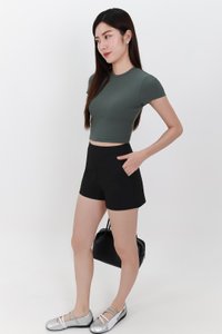 Marcelle Multi Way Shorts Skorts in Black