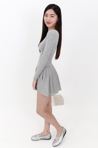 Carina Co-ord Sleeved Top in Light Grey