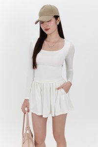 Carina Co-ord Sleeved Top in White Carina Co-ord Sleeved Top in White