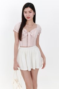 Reline Ribbon Sleeve Top in Light Pink
