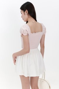 Reline Ribbon Sleeve Top in Light Pink