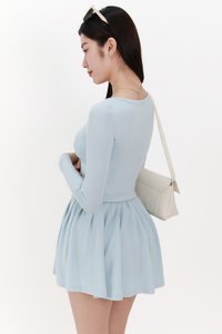 Carina Co-ord Pleated Skorts in Light Blue