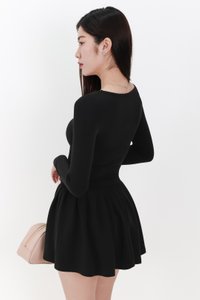 Carina Co-ord Sleeved Top in Black