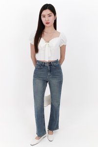 Solla Straight Cut Denim Jeans in Dark Wash ( Regular Length )