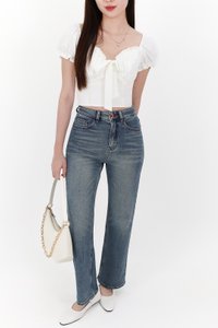 Solla Straight Cut Denim Jeans in Dark Wash ( Regular Length )