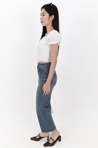 Solla Straight Cut Denim Jeans in Dark Wash ( Petite Length ) Solla Straight Cut Denim Jeans in Dark Wash ( Petite Length )