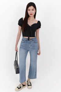 Solla Straight Cut Denim Jeans in Light Wash ( Petite Length )