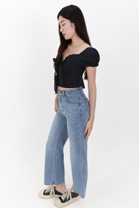 Solla Straight Cut Denim Jeans in Light Wash ( Petite Length )