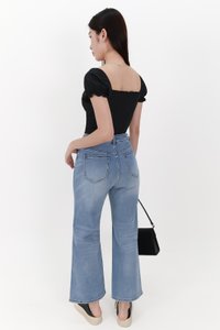 Solla Straight Cut Denim Jeans in Light Wash ( Petite Length )