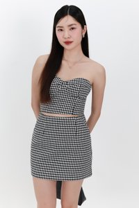 Henley Houndstooth Co-ord Top in Black
