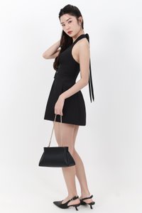 Treasure Tie Romper Dress in Black