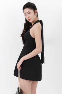 Treasure Tie Romper Dress in Black