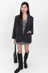 Oran Oversized Blazer in Dark Grey