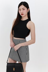 Tenra Twist Tank Top in Black